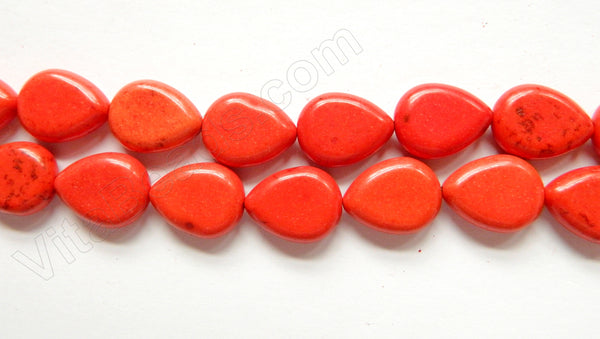 Red Orange Crack Turquoise  -  Puff Drops  16"