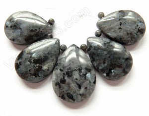 Larvikite 5-Piece Teardrops Set Pendant w/ Round Beads