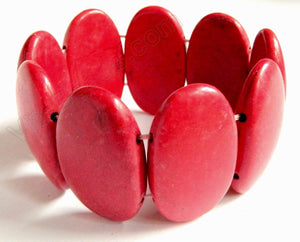 Red Turquoise  Oval Bracelet