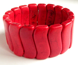 Red Turquoise  "S" Shape Bracelet