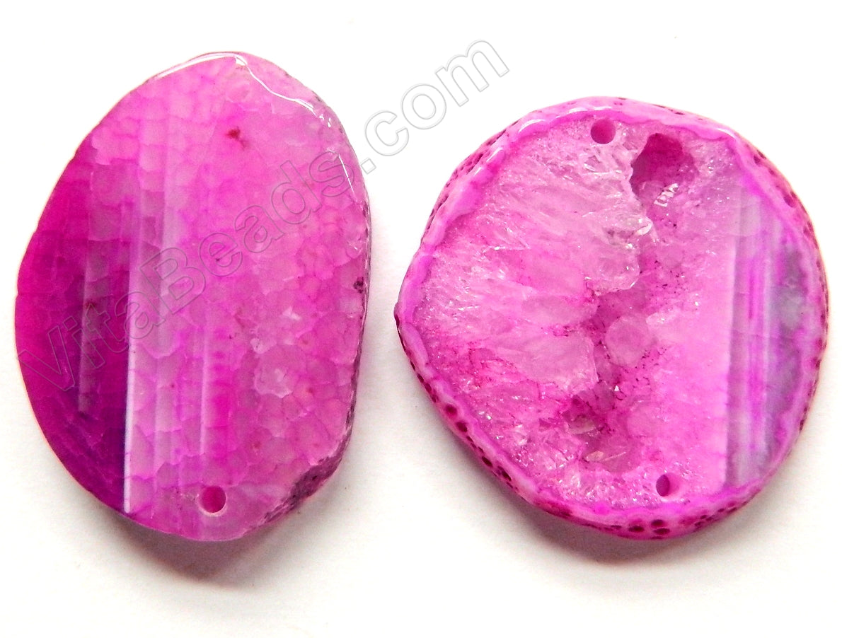 Fuchsia Fire Agate Slab Connector