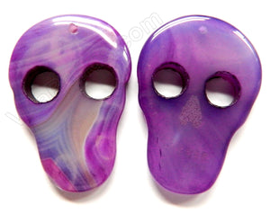 Purple Agate  -  Skull Pendant