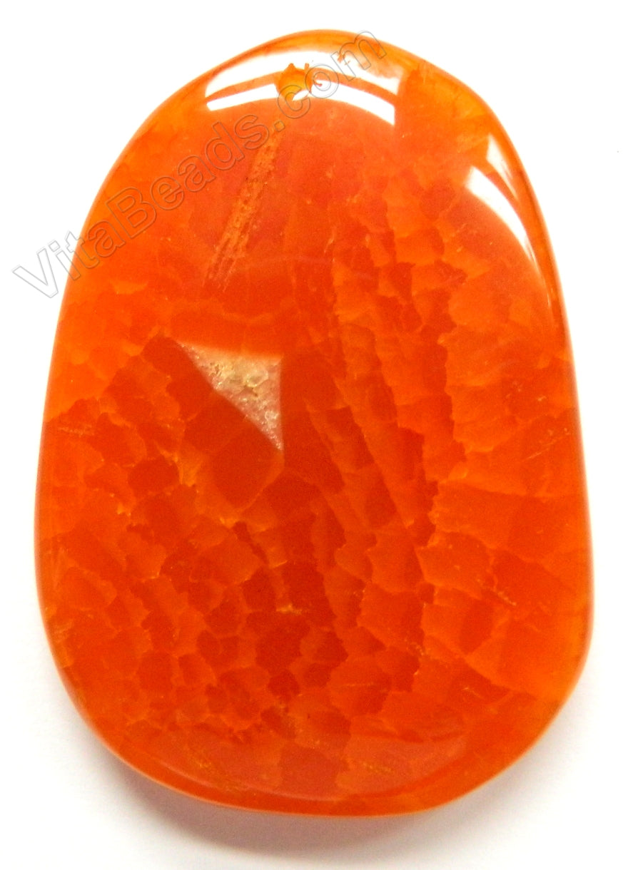 Smooth Free Form Pendant - Dark Orange Fire Agate