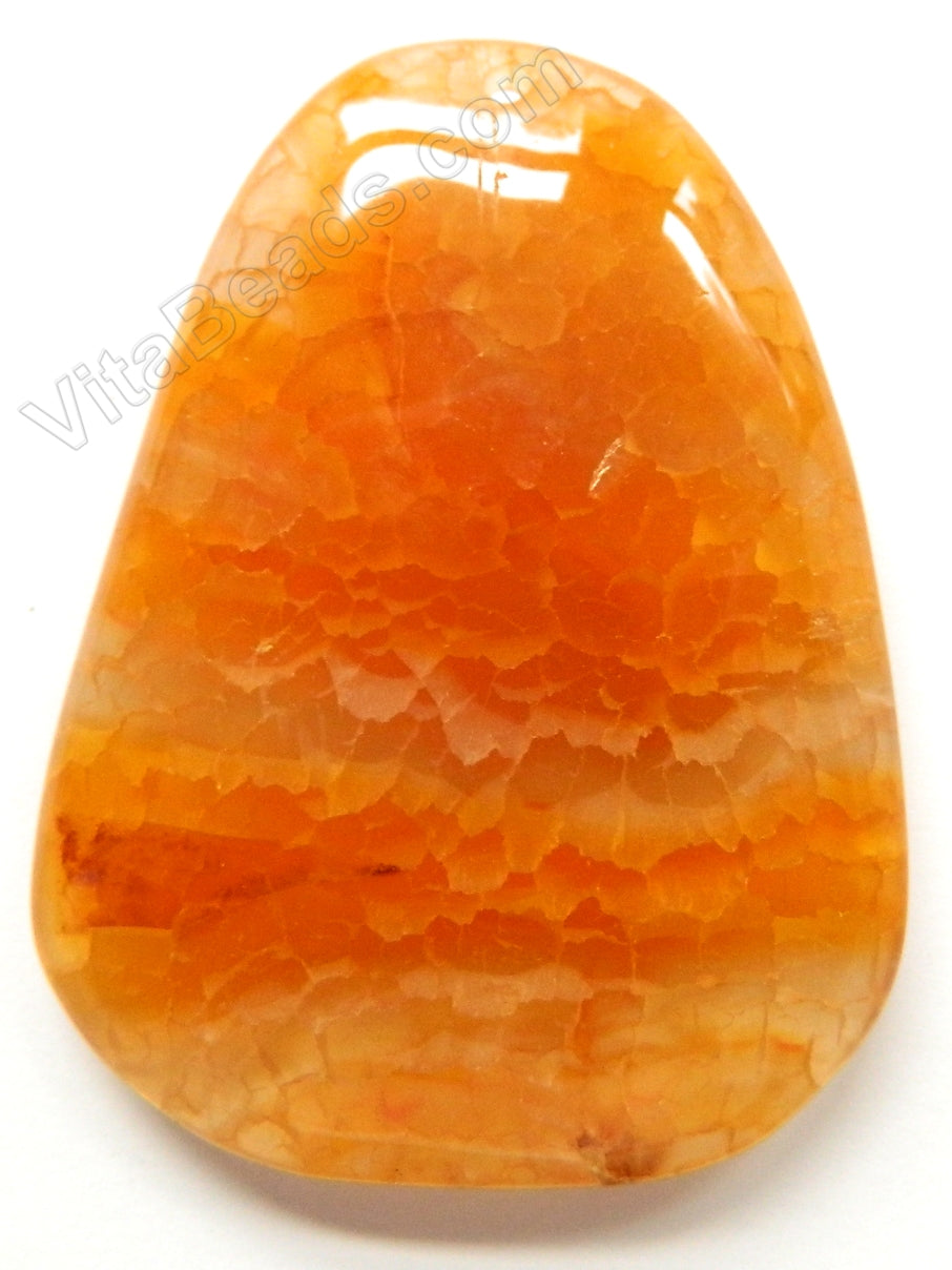 Smooth Free Form Pendant - Light Orange Fire Agate
