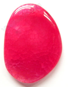 Smooth Free Form Pendant   Bright Fuchsia Fire Agate