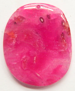 Smooth Slab Pendant - Fuchsia Fire Agate - 01