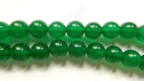 Deep Green Malay Jade  -  Smooth Round  16"     12 mm