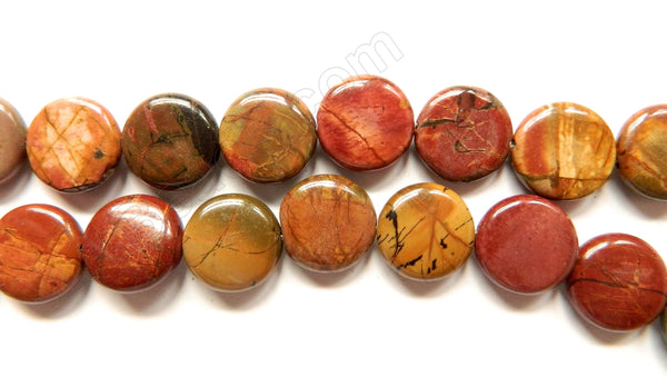 Fire Impression Jasper  -  Puff Coins  16"