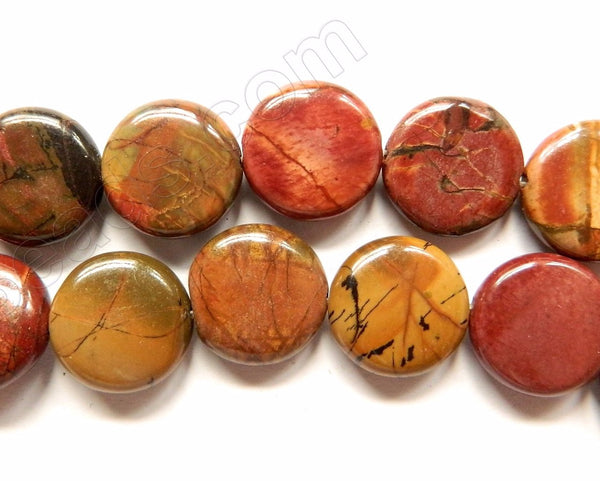 Fire Impression Jasper  -  Puff Coins  16"