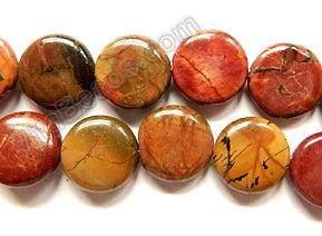 Fire Impression Jasper  -  Puff Coins  16"