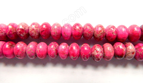 Fuchsia Impression Jasper  -  Smooth Rondells  16"     10 mm