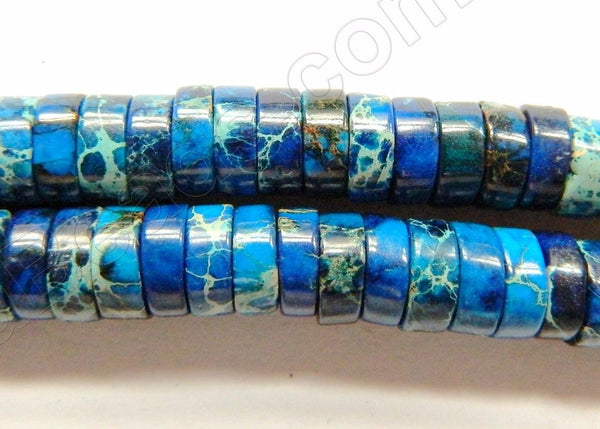 Blue Impression Jasper AA  -  Heishi  16"