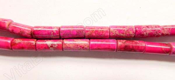 Bright Fuchsia Impression Jasper AA -  Round Tubes  16"