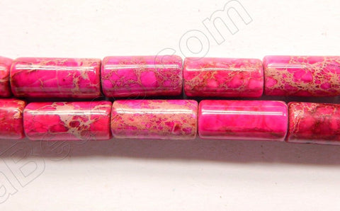 Bright Fuchsia Impression Jasper AA -  Round Tubes  16"