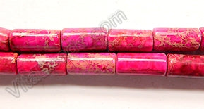 Bright Fuchsia Impression Jasper AA -  Round Tubes  16"