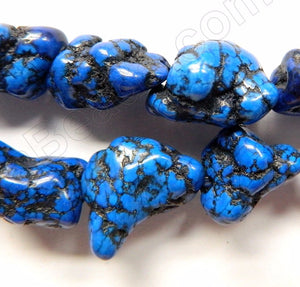 Sapphire Turquoise w/ Matrix  -  Free Form Nuggets  16"