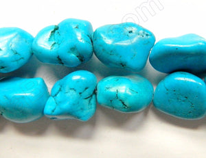 Deep Blue Chinese Turquoise  -  Free Form Nuggets  16"