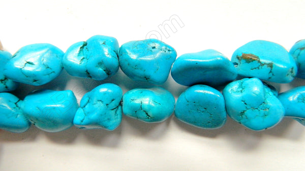 Deep Blue Chinese Turquoise  -  Free Form Nuggets  16"