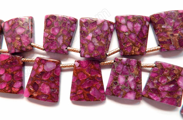 Fuchsia Prase Pyrite  -  Top Side Drilled Ladder  8"