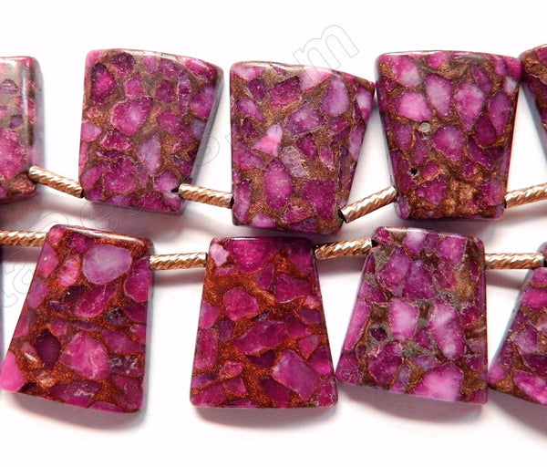 Fuchsia Prase Pyrite  -  Top Side Drilled Ladder  8"