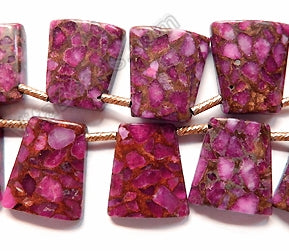 Fuchsia Prase Pyrite  -  Top Side Drilled Ladder  8"