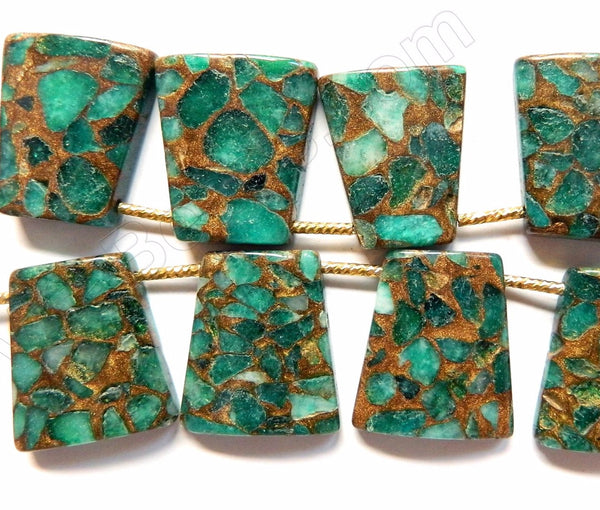 Green Prase Pyrite  -  Top Side Drilled Ladder  8"