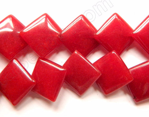 Dark Red Jade  -  Lentil Puff Diamonds  16"