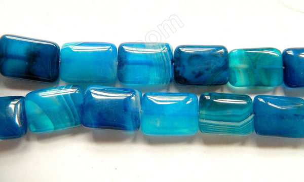 Blue Sardonix Agate  -  Puff Rectangles  16"