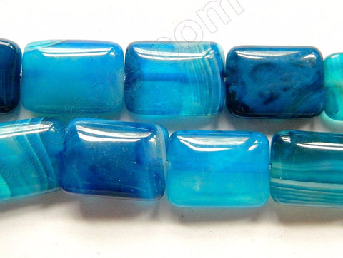 Blue Sardonix Agate  -  Puff Rectangles  16"