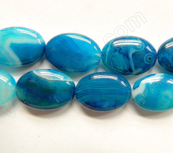 Blue Sardonix Agate  -  Puff Oval  16"