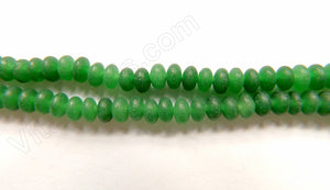 Frosted Green Jade Dark  -  Smooth Rondel  16"    6 mm