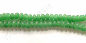 Frosted Green Jade Light  -  Smooth Rondel  16"    6 mm