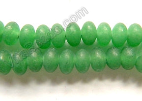 Frosted Green Jade Light  -  Smooth Rondel  16"    6 mm