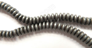 Frosted Hematite  -  Wheel 16"    6.5 mm