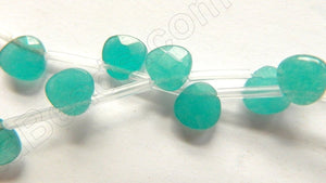 Emerald Jade AAA  -  7mm Faceted Flat Briolette 14"