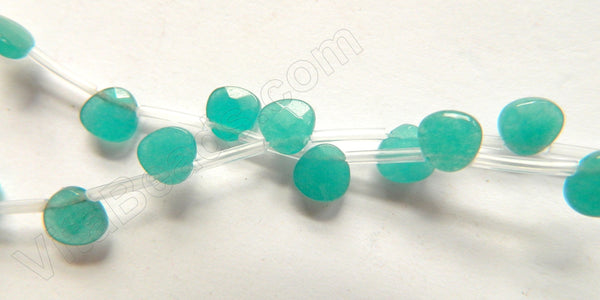 Emerald Jade AAA  -  7mm Faceted Flat Briolette 14"