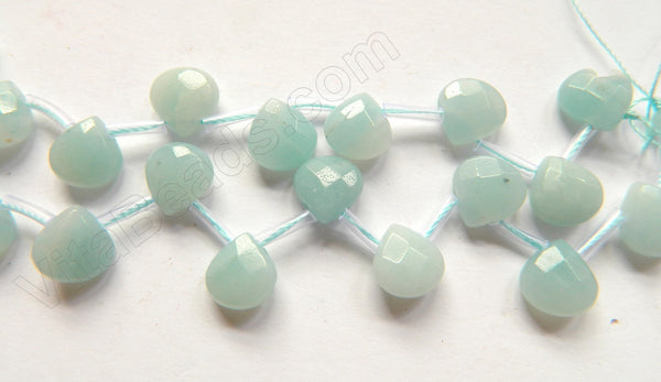 Amazonite A  -  8mm Faceted Flat Briolette 12"