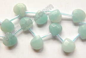 Amazonite A  -  8mm Faceted Flat Briolette 12"
