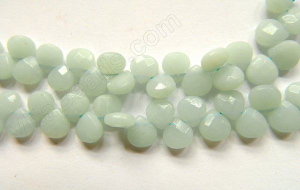 Amazonite A  -  8mm Faceted Flat Briolette 10"