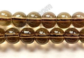 Smoky Crystal Synthetic  -  Smooth Round  16"    8.5 mm