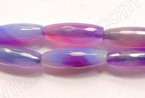 Purple Sardonix Agate   -  Faceted Long Rice  16"