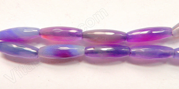 Purple Sardonix Agate   -  Faceted Long Rice  16"