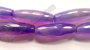 Purple Sardonix Agate   -  Faceted Long Rice  16"