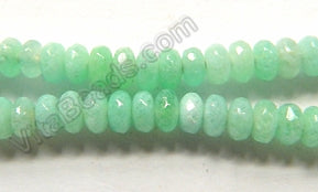 Amazonite Jade  -  Small Faceted Rondel  15"     4 mm
