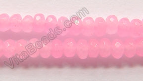 Light Hot Pink Jade  -  Small Faceted Rondel  15"     4 mm