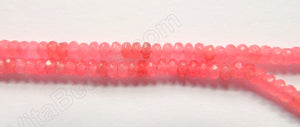Watermelon Jade  -  Small Faceted Rondel  15"     4 mm