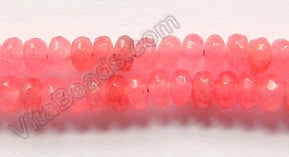 Watermelon Jade  -  Small Faceted Rondel  15"     4 mm