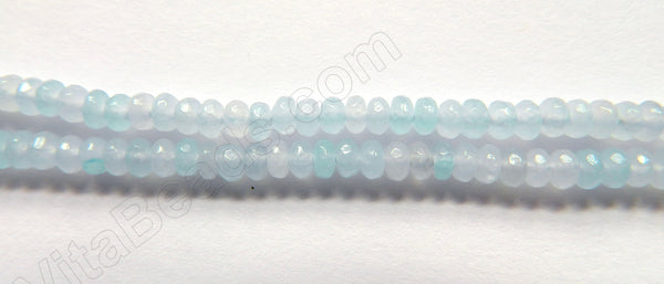 Light Aquamarine Jade  -  Small Faceted Rondel  15"     4 mm