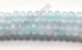 Light Aquamarine Jade  -  Small Faceted Rondel  15"     4 mm