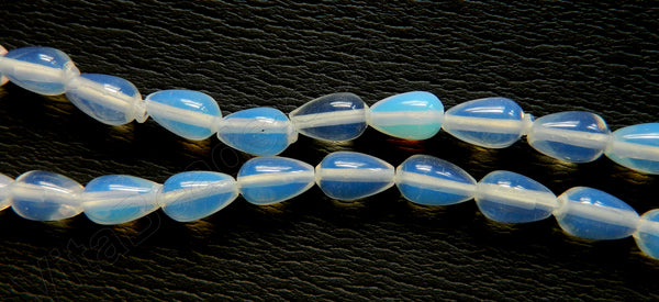 White Opal Quartz  -  Smooth Drops Horizontal Drilled  16"